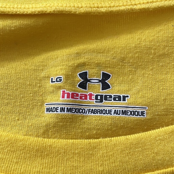Under Armour bright yellow “Athletes Run” tee. Size Large in good condition - Picture 4 of 6